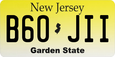 NJ license plate B60JII