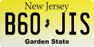 NJ license plate B60JIS