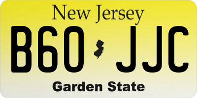 NJ license plate B60JJC