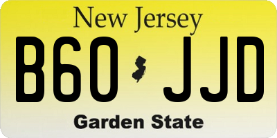 NJ license plate B60JJD