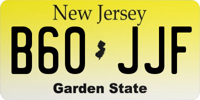 NJ license plate B60JJF