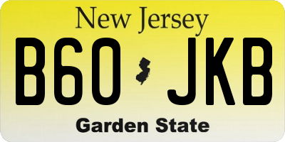 NJ license plate B60JKB