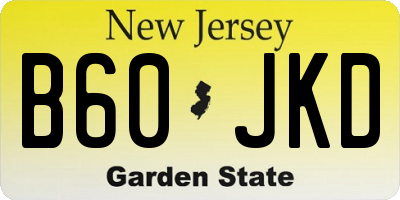 NJ license plate B60JKD