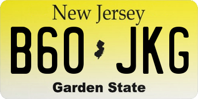 NJ license plate B60JKG