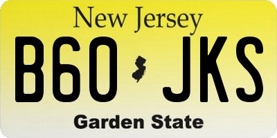 NJ license plate B60JKS