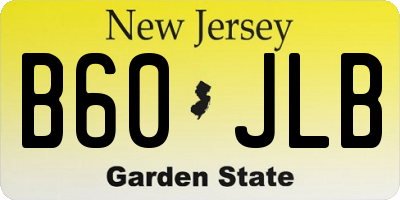 NJ license plate B60JLB