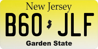 NJ license plate B60JLF