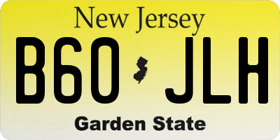 NJ license plate B60JLH
