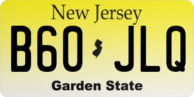 NJ license plate B60JLQ