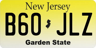 NJ license plate B60JLZ