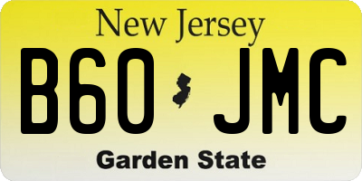 NJ license plate B60JMC
