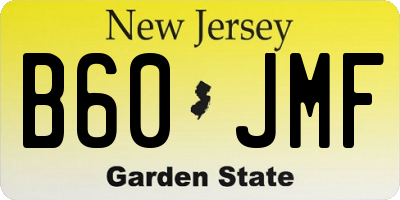 NJ license plate B60JMF