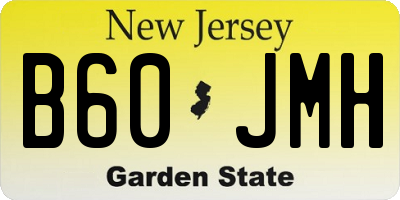 NJ license plate B60JMH