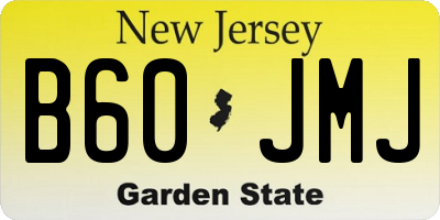 NJ license plate B60JMJ