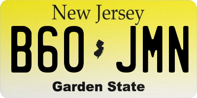 NJ license plate B60JMN