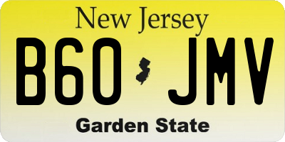 NJ license plate B60JMV