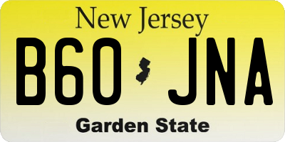 NJ license plate B60JNA