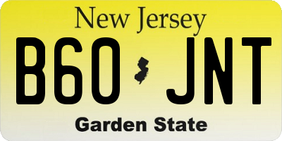 NJ license plate B60JNT