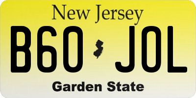 NJ license plate B60JOL