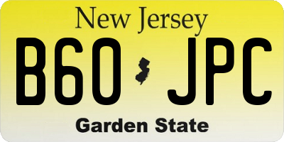 NJ license plate B60JPC