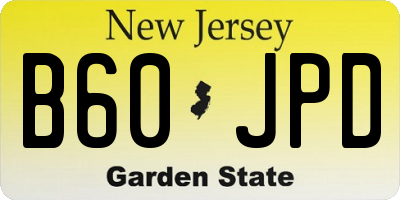 NJ license plate B60JPD