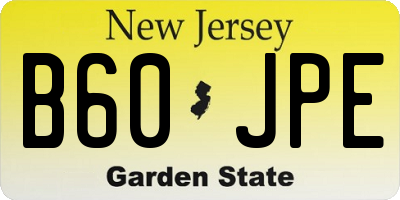 NJ license plate B60JPE