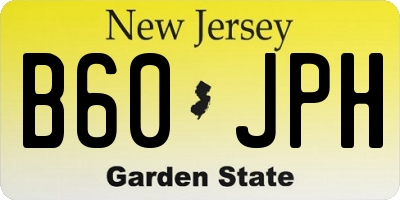 NJ license plate B60JPH