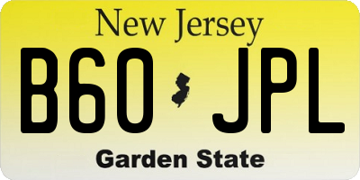 NJ license plate B60JPL