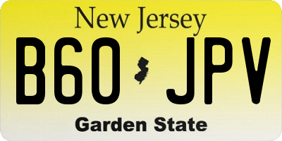 NJ license plate B60JPV
