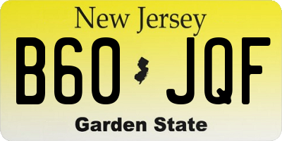 NJ license plate B60JQF