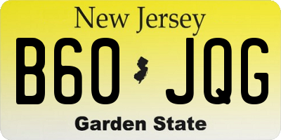 NJ license plate B60JQG