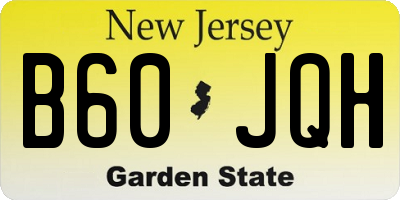 NJ license plate B60JQH