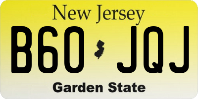 NJ license plate B60JQJ