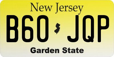 NJ license plate B60JQP
