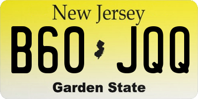 NJ license plate B60JQQ