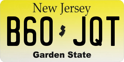 NJ license plate B60JQT