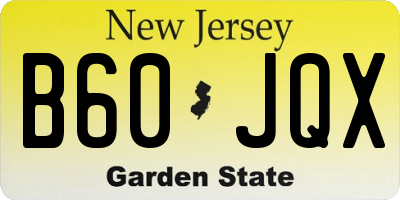 NJ license plate B60JQX