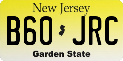 NJ license plate B60JRC