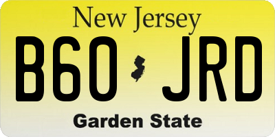 NJ license plate B60JRD