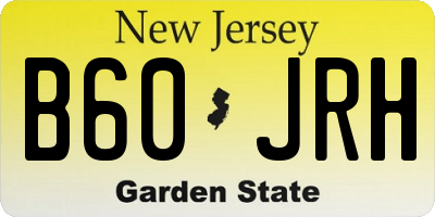 NJ license plate B60JRH