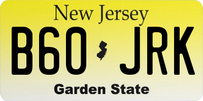 NJ license plate B60JRK