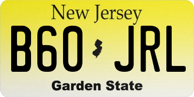 NJ license plate B60JRL