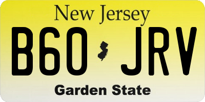 NJ license plate B60JRV