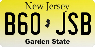 NJ license plate B60JSB