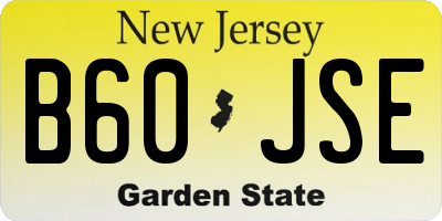 NJ license plate B60JSE