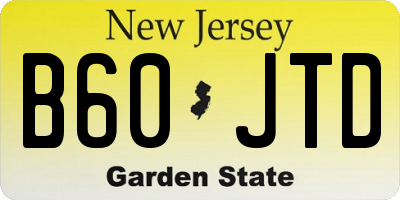 NJ license plate B60JTD