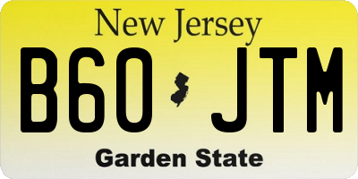 NJ license plate B60JTM