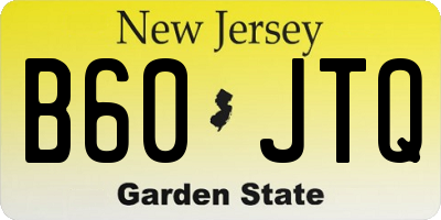 NJ license plate B60JTQ