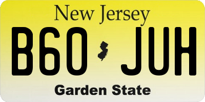 NJ license plate B60JUH