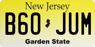 NJ license plate B60JUM